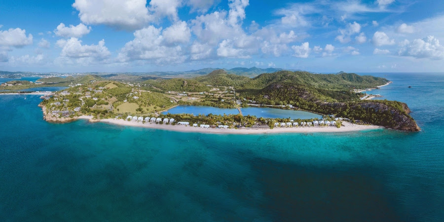 Aerial view of Galley Bay Resort & Spa
