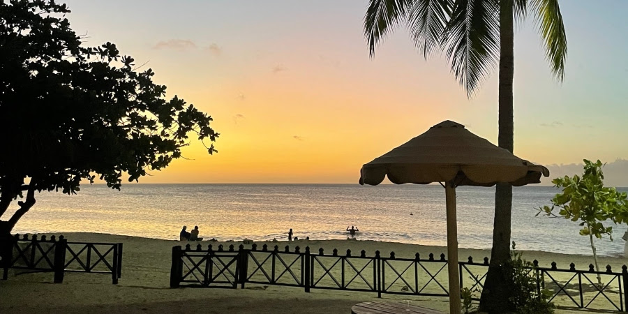 Sunset at Coyaba Beach Resort, Grande Anse Beach, Grenada